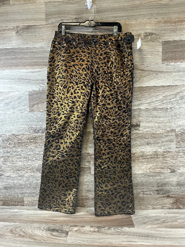 Jeans Straight By Diane Gilman In Animal Print, Size: 12petite