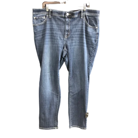 Jeans Straight By Evri In Blue Denim, Size: 20