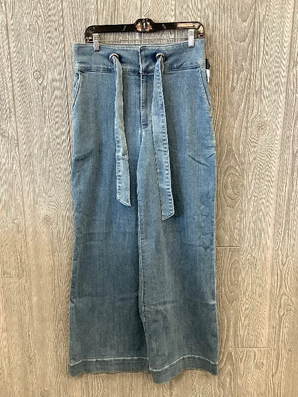 Jeans Wide Leg By Express In Blue Denim, Size: 8