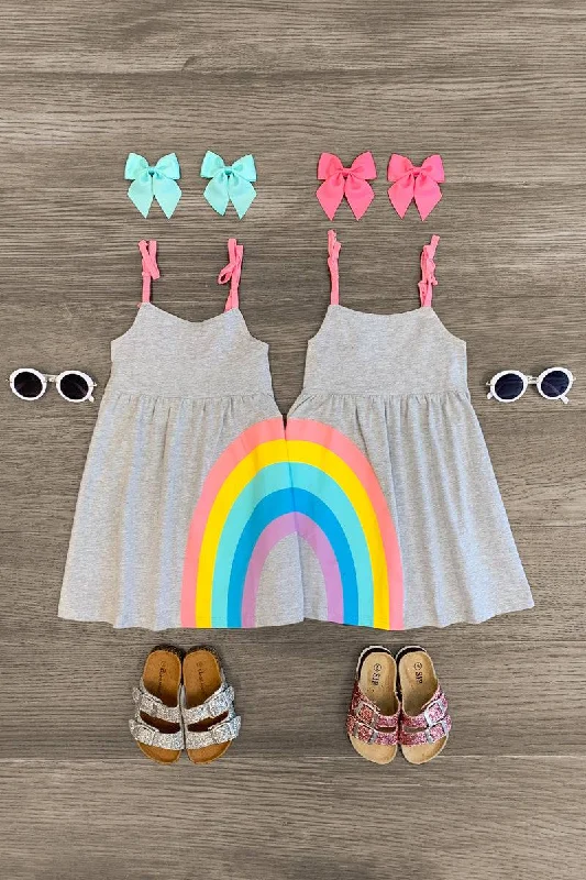 Best Friends Gray Rainbow Dress