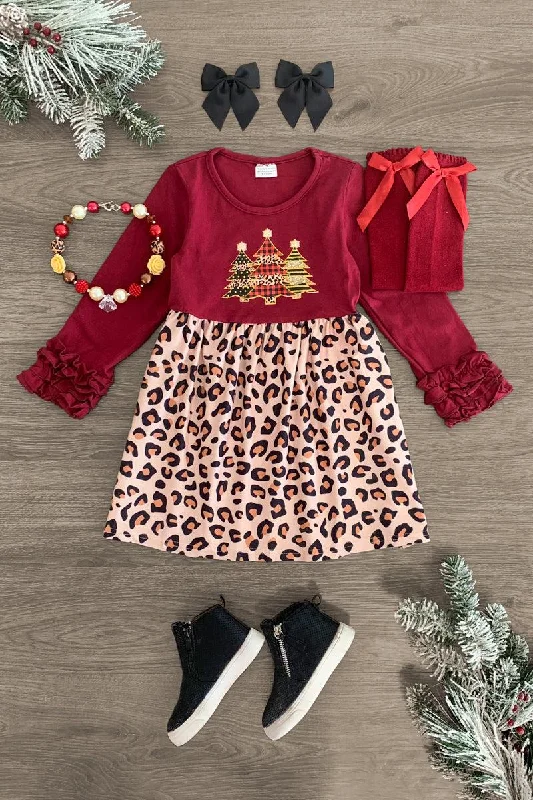 Glitter Christmas Tree Dress & Baby Romper