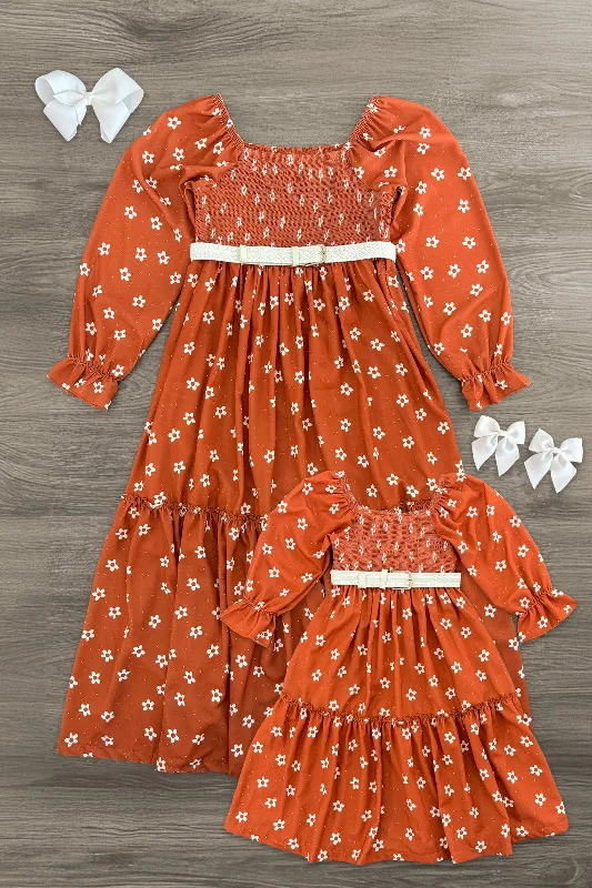 Mom & Me - Rust Floral Dress