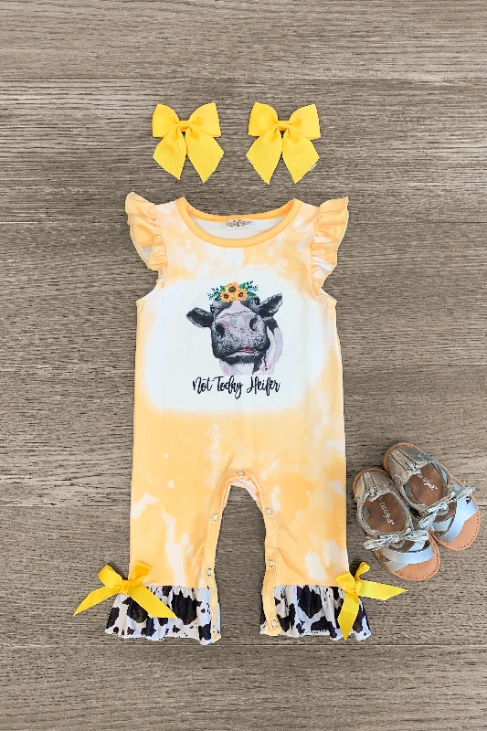 "Not Today Heifer" Yellow Romper