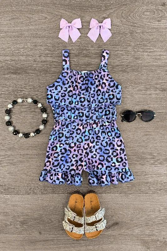 Purple Leopard Tank Romper