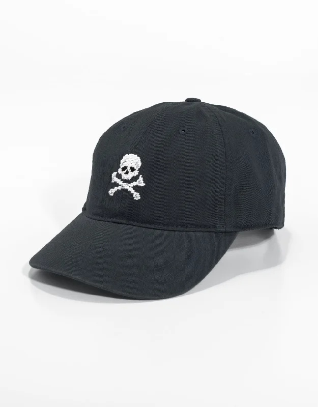 NEEDLEPOINT HAT - BLACK JOLLY ROGER