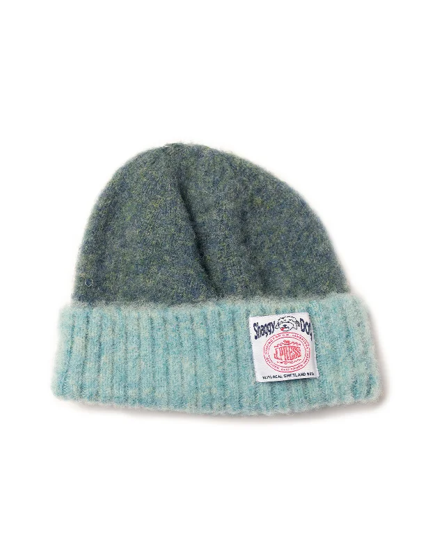 SHAGGY DOG TWO TONE CUFFED HAT - LOVAT/BLUE