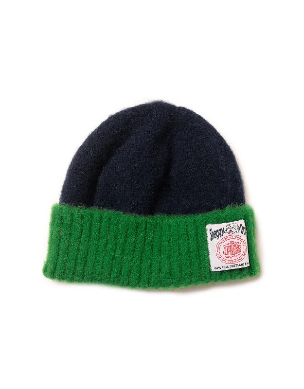 SHAGGY DOG TWO TONE CUFFED HAT - NAVY/KELLY