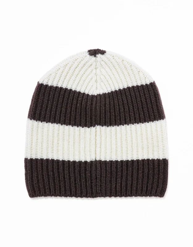 UNIVERSITY STRIPE HAT - BROWN/WHITE