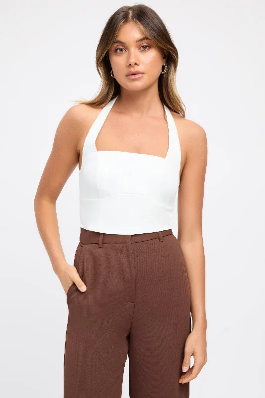 Oyster Curved Halter Top