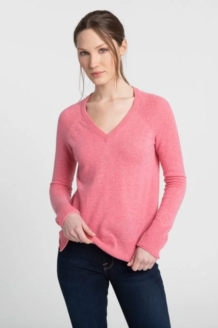 Kinross Cashmere Raglan Vee