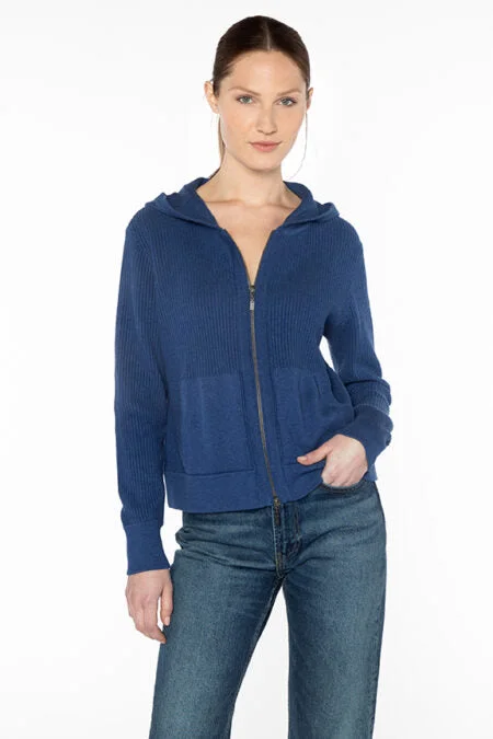 Kinross Cashmere Rib Zip Hoodie