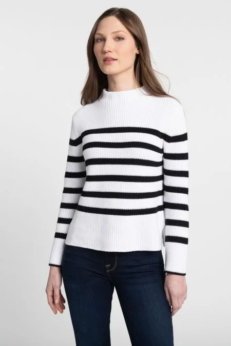 Kinross Cashmere Striped Rib Funnel