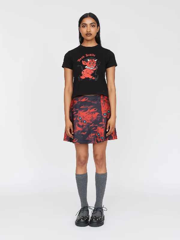 Flaming Skull Mini Skirt