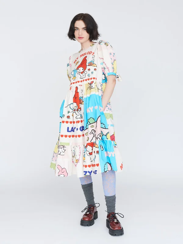 LO - My Melody Patchwork Smock Dress