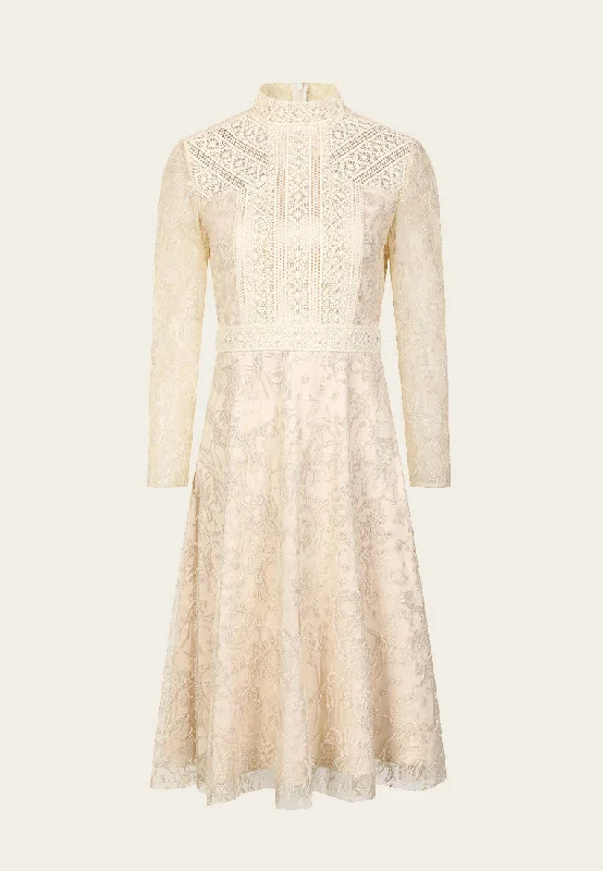 Elizabeth Embroidered Mesh Dress