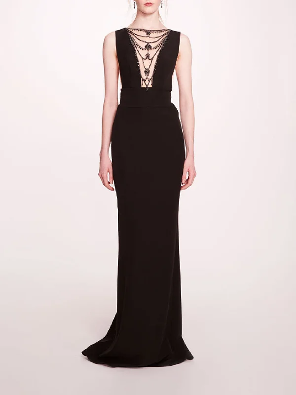 Jewel Embellished Column Gown