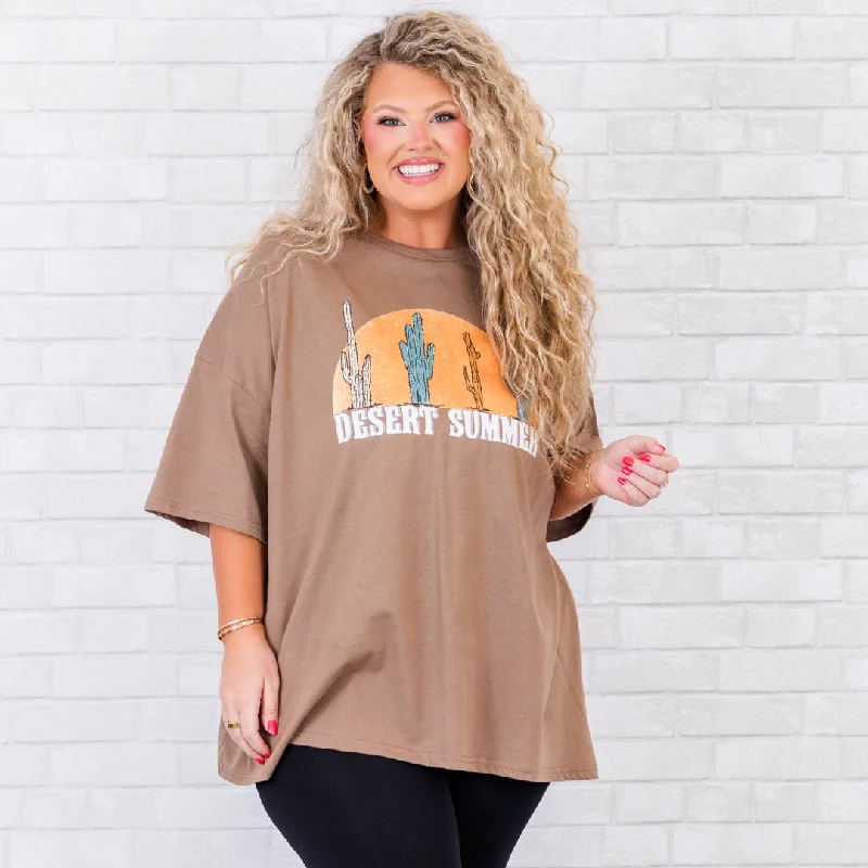 Desert Summer Boyfriend Tee, Espresso