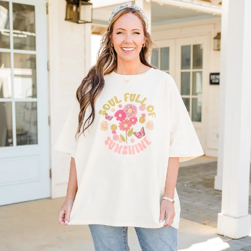 Soulful Sunshine Boyfriend Tee, Ivory