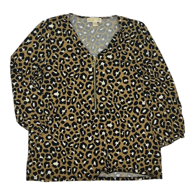 Blouse 3/4 Sleeve By Michael By Michael Kors In Animal Print, Size:M