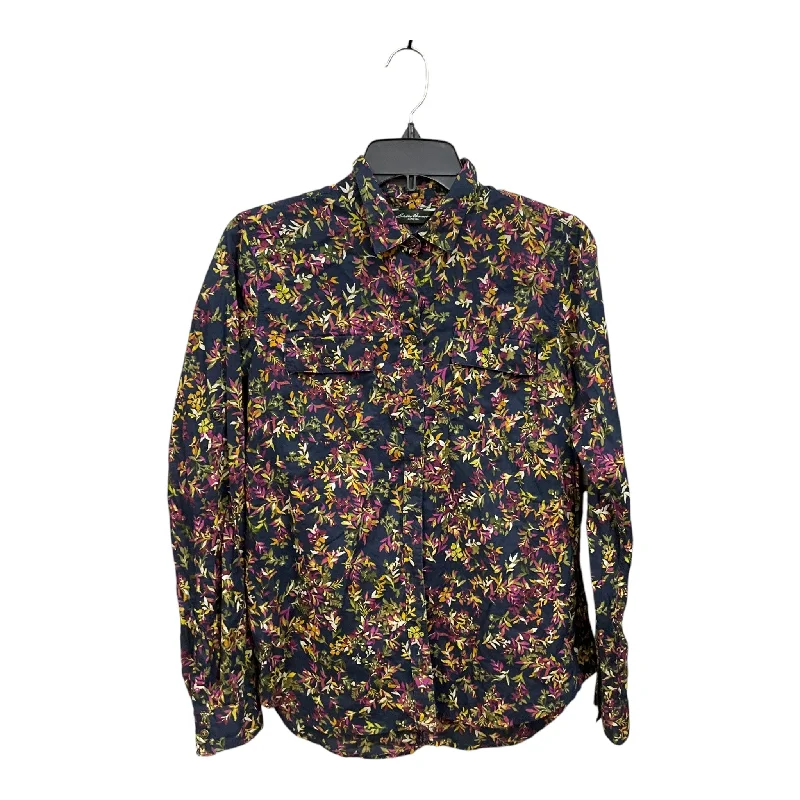 Blouse Long Sleeve By Eddie Bauer In Floral Print, Size: M