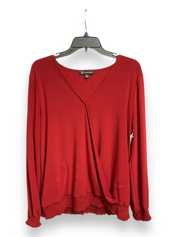 Blouse Long Sleeve By Inc In Red, Size: Xl