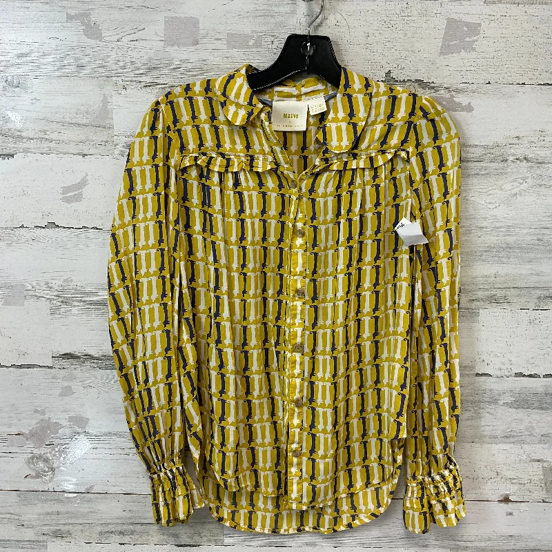 Blouse Long Sleeve By Maeve In Yellow, Size: S