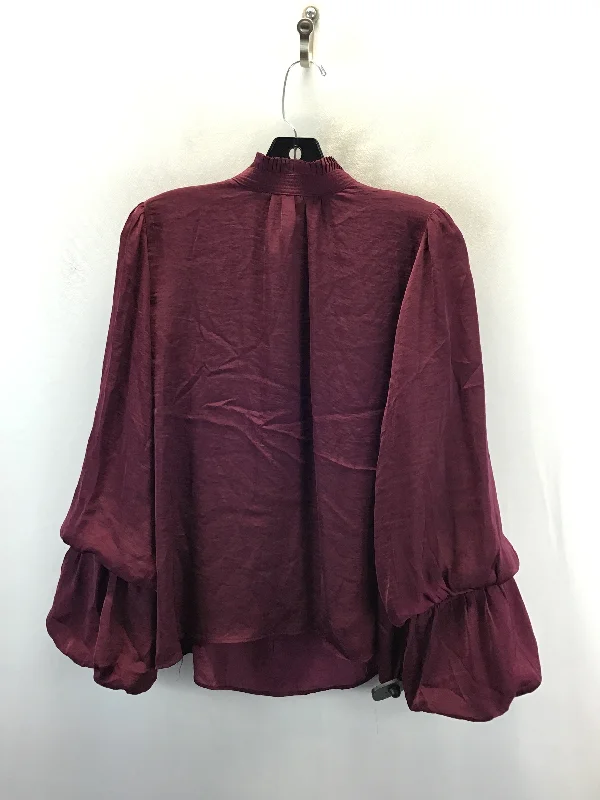 Blouse Long Sleeve By T Tahari In Purple, Size: M