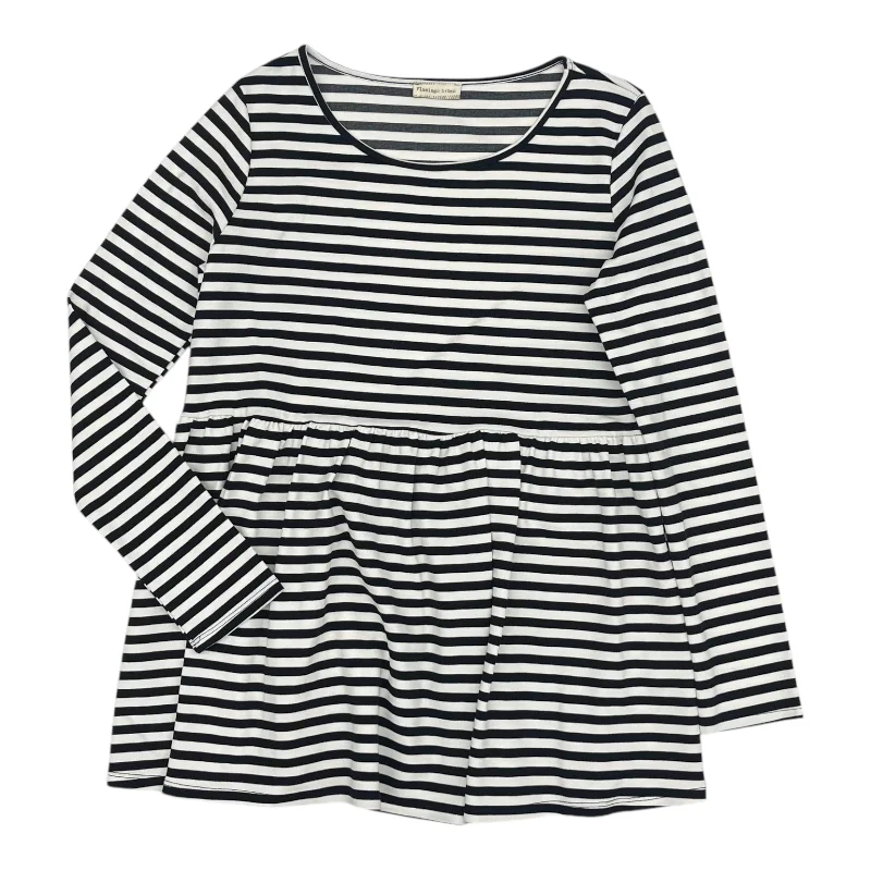 Blouse Ls By Flamingo Urban In Striped Pattern, Size:L