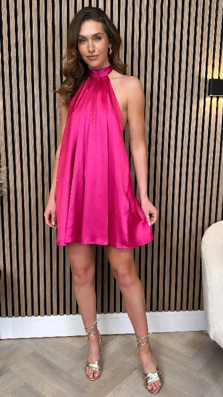 Tori Fuchsia Halterneck Mini Dress