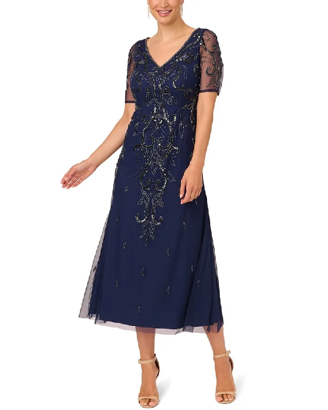 Adrianna Papell Mermaid Lace Midi Dress