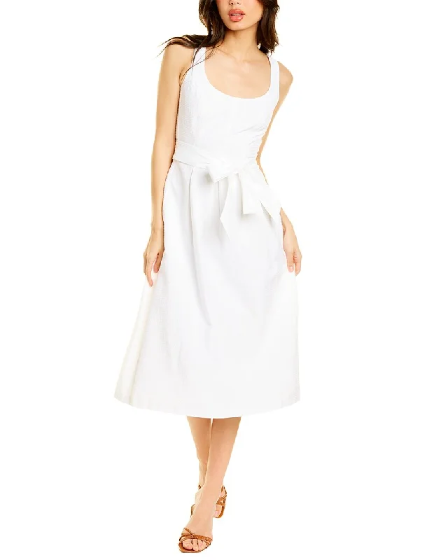 Anne Klein Topstitch Midi Dress