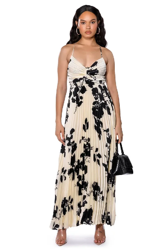 EVELYNN PLEATED MAXI DRESS