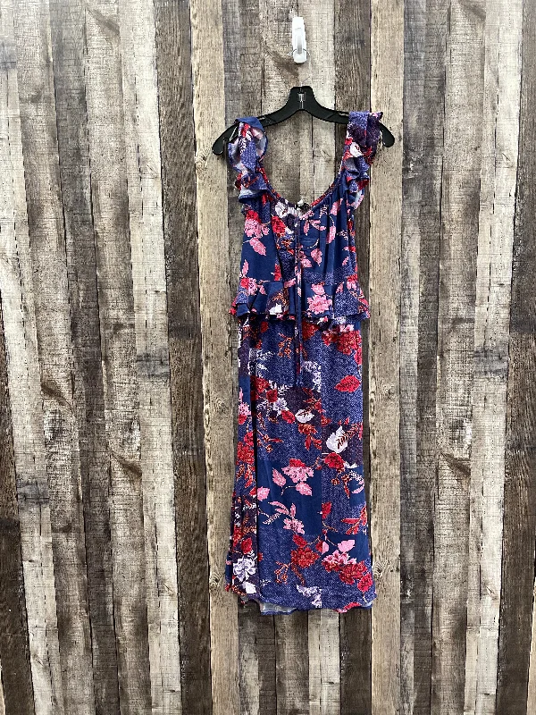 Floral Print Dress Casual Midi Sofia By Sofia Vergara, Size Xs