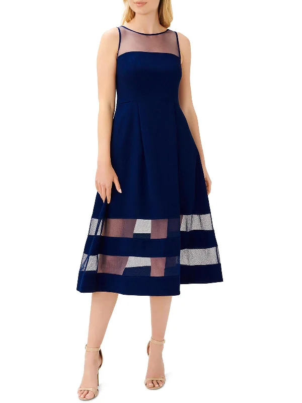 Womens Illusion Calf Midi Dress