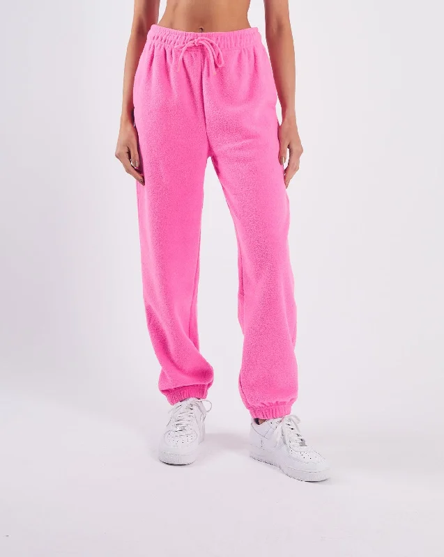 Zarina Towelling Pants Candy Pink