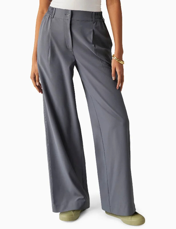 Status Wide Leg Trousers - Night Shadow