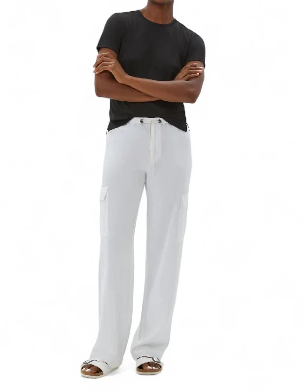 Seaview Easy Leg Cargo Pant In White