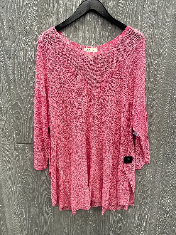 Top Long Sleeve By Andrea Jovine In Pink, Size: 2x