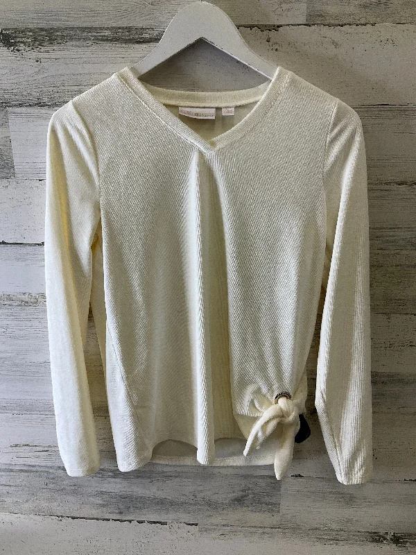 Top Long Sleeve By Clothes Mentor In Cream, Size: Xxs