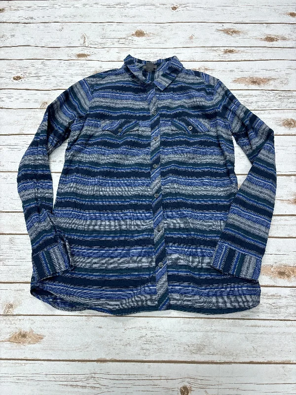 Top Long Sleeve By Eddie Bauer In Striped Pattern, Size: L