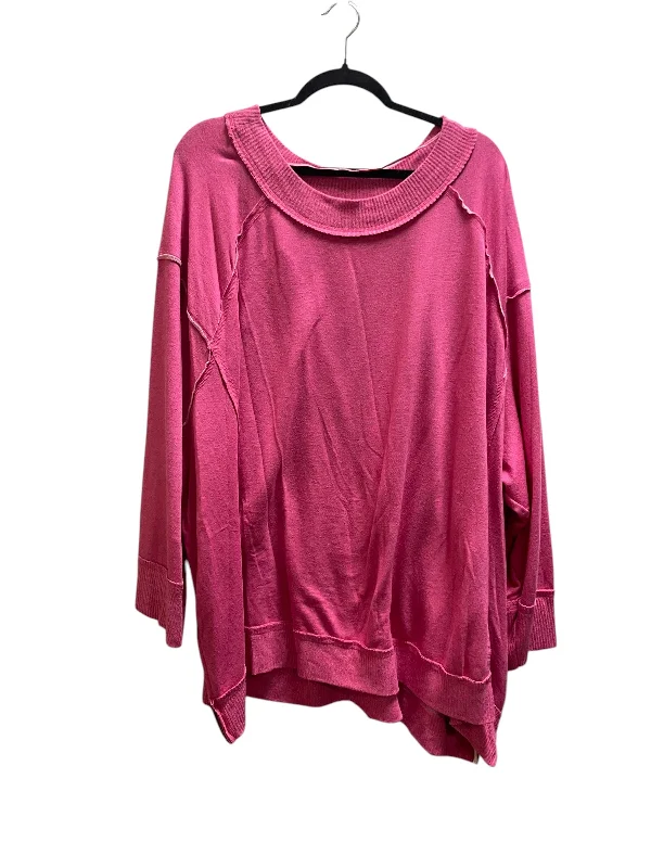 Top Long Sleeve By Free People In Pink, Size: L