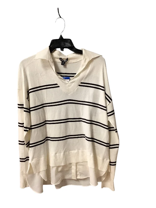 Top Long Sleeve By Hilary Radley In Striped Pattern, Size: L