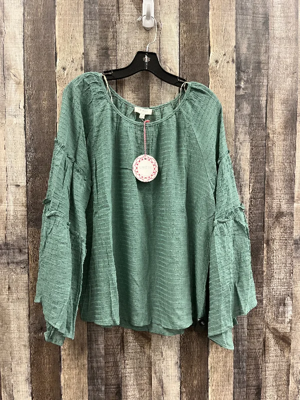 Top Long Sleeve By Umgee In Green, Size: L