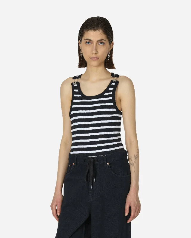 Strapped Marinière Tank Top Black / White