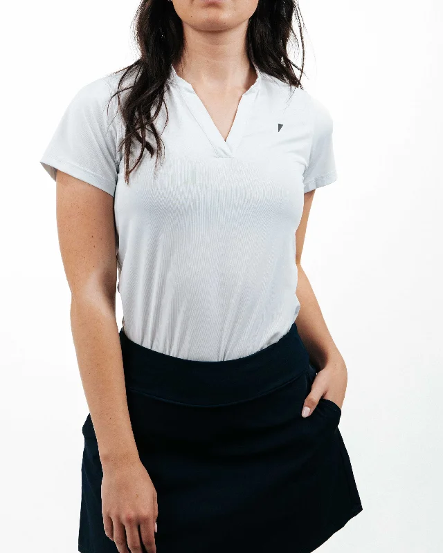 Women's Light Gray Short Sleeve Blade Polo