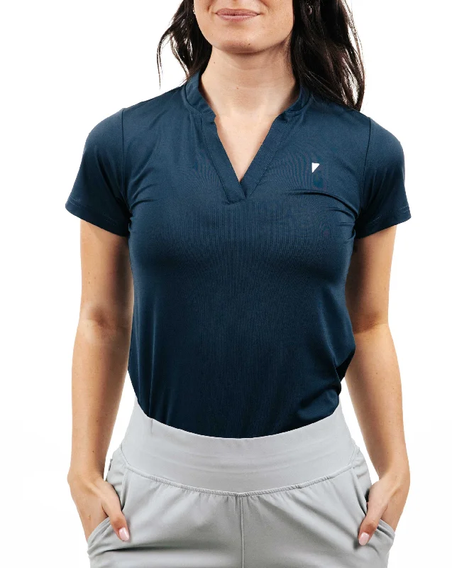 Women's Navy Short Sleeve Blade Polo