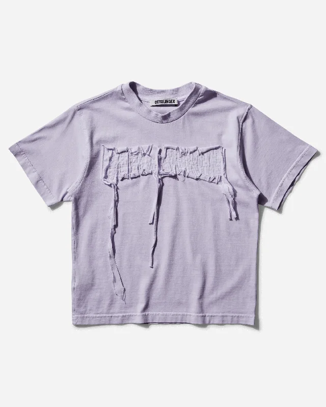 Women's Distressed Logo Fitted T-Shirt Purple