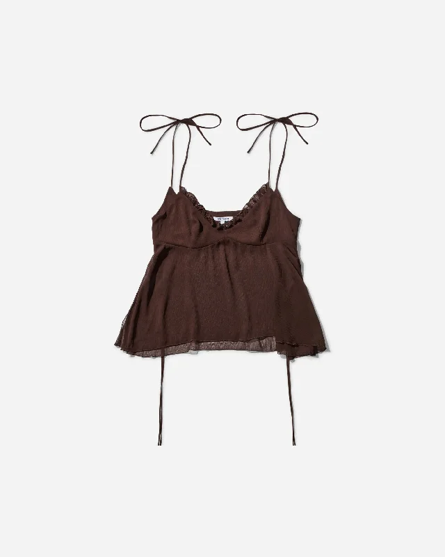 Women's Chiffon Cami Chocolate