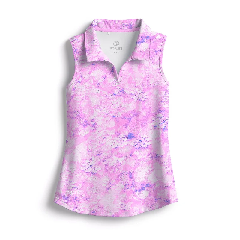 Scales Camo Womens Sleeveless Polo