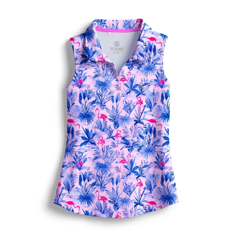 The Flamingo Womens Sleevless Polo